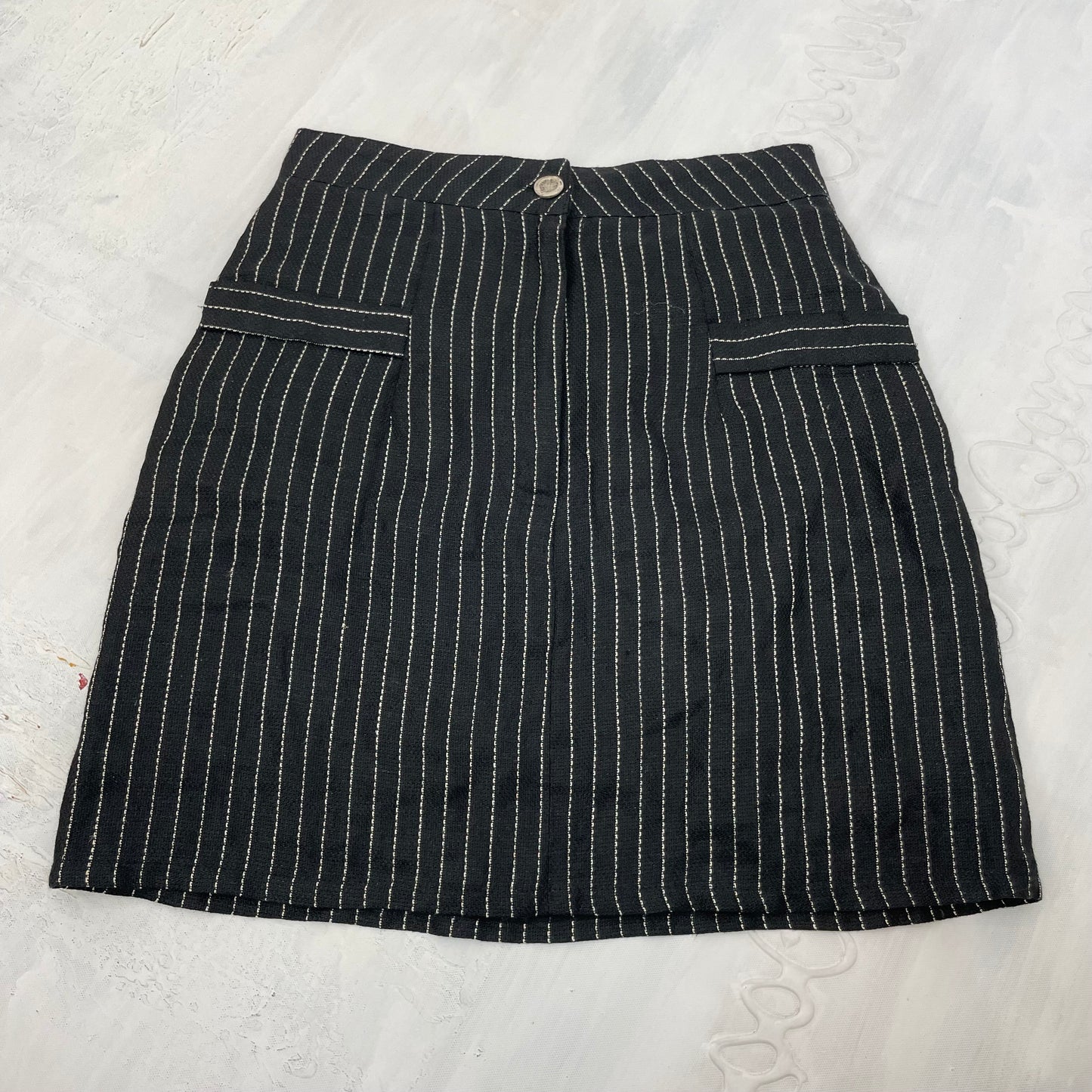 CORPCORE DROP | small black pinstripe skirt
