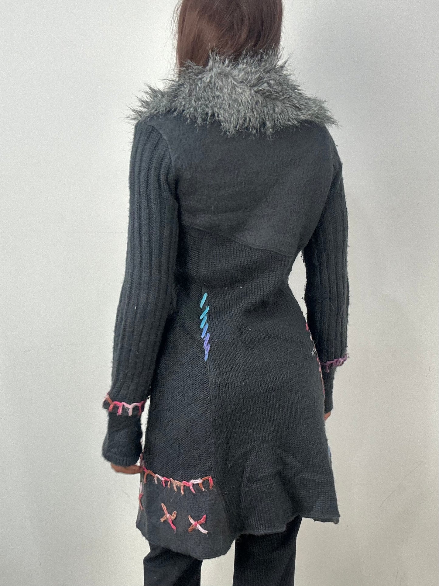 BEST PICKS | small grey knit cardigan with faux fur collar