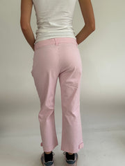 BRITISH SUMMER GIRL DROP | large baby pink capri trousers