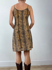 GIRLBAND DROP | medium brown tiger print dress