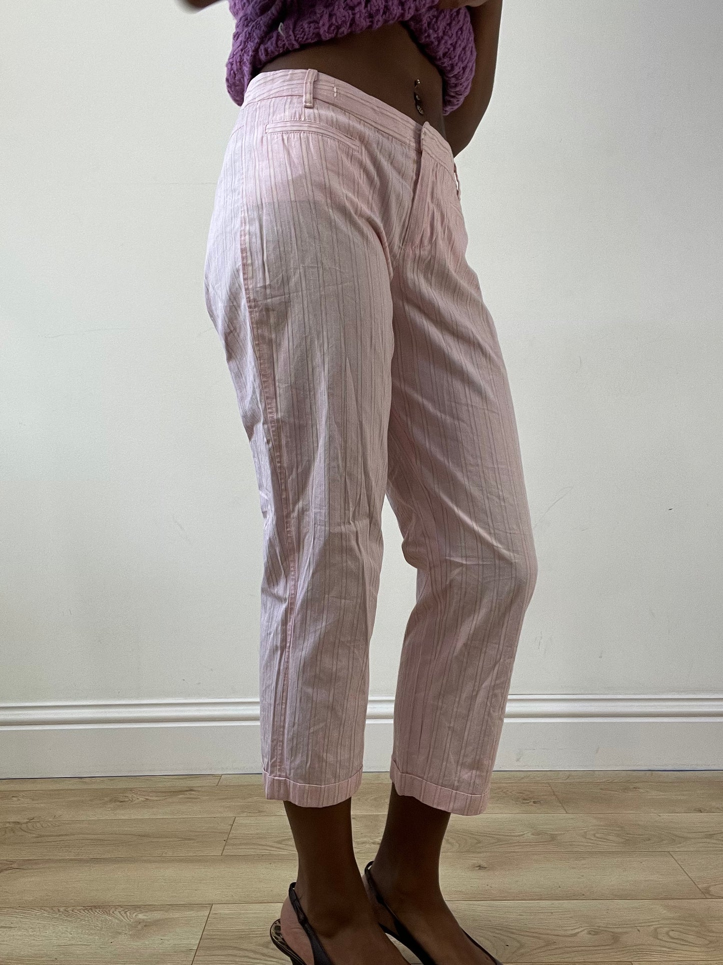 BEST PICKS | medium pink cropped trousers with stripes