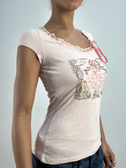 vintage edit thirty-six | small pink morgan de toi short sleeve top