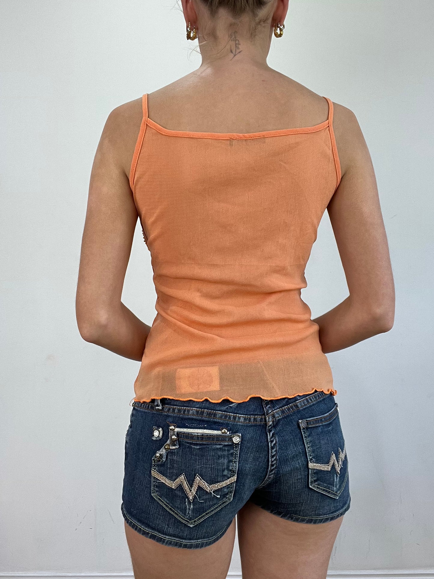 vintage edit twenty | small orange  sequin tank top