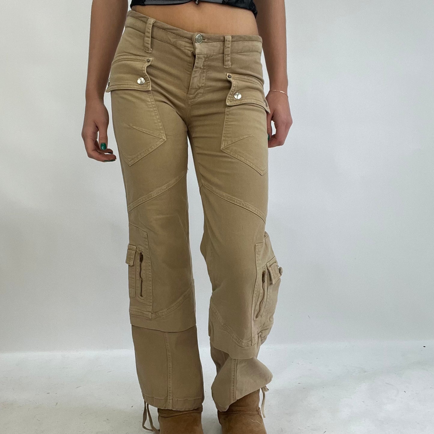 💻INSTA BADDIE DROP | XS tan cargo trousers