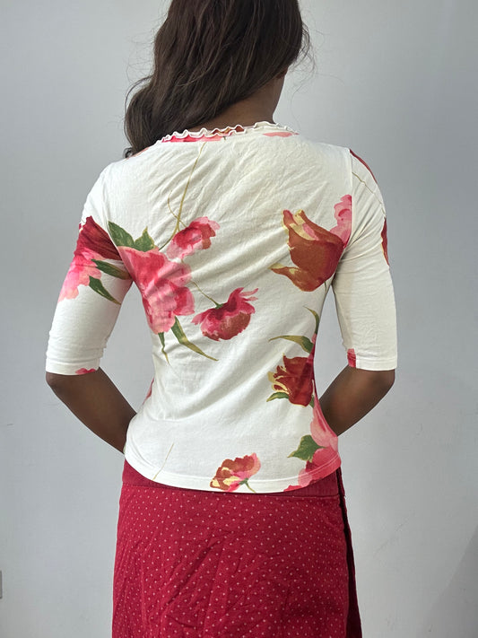 easter edit | small white and pink floral top