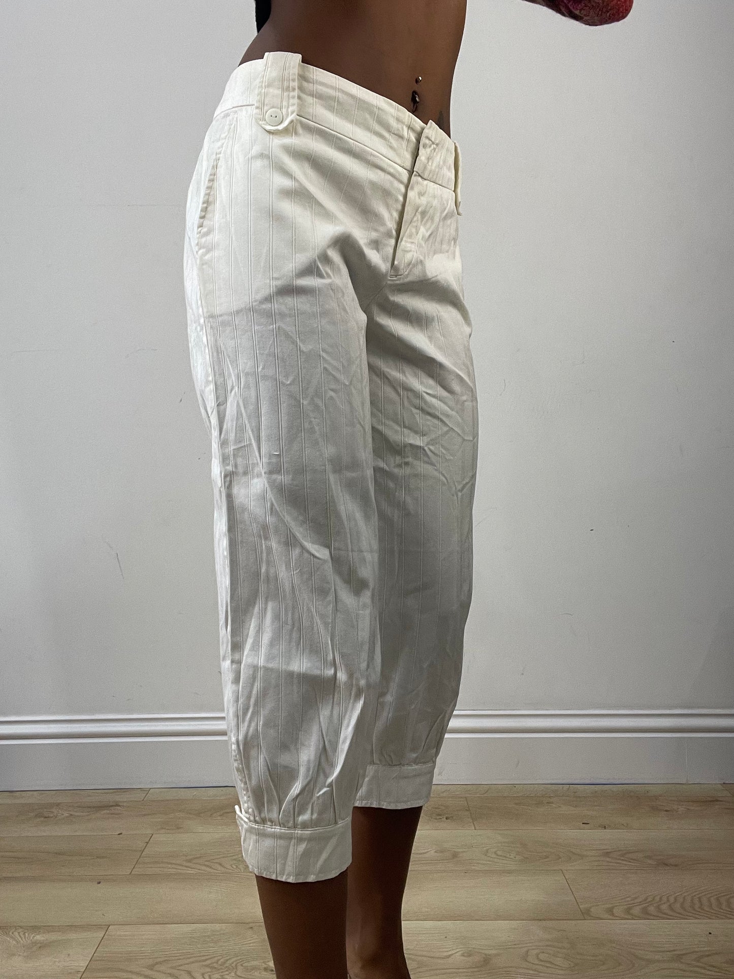 vintage edit: fashion week | small/medium white orsay cropped trousers