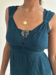 BEST PICKS | small blue sheer rhinestone detail top