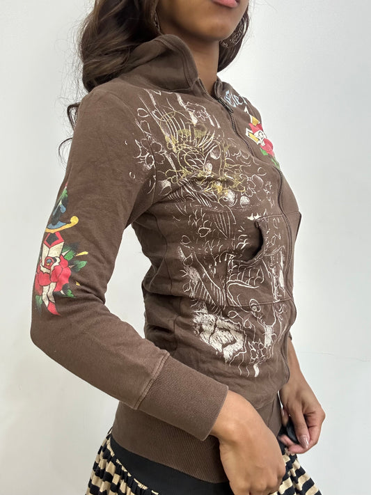 vintage edit: fashion week | small brown ed hardy zip up hoodie