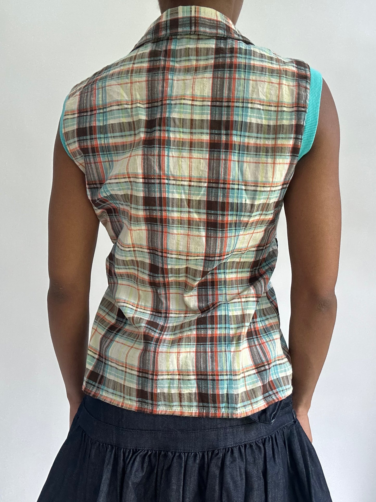 BEST PICKS | small/medium plaid short sleeve top