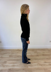 small black zebra print jacket