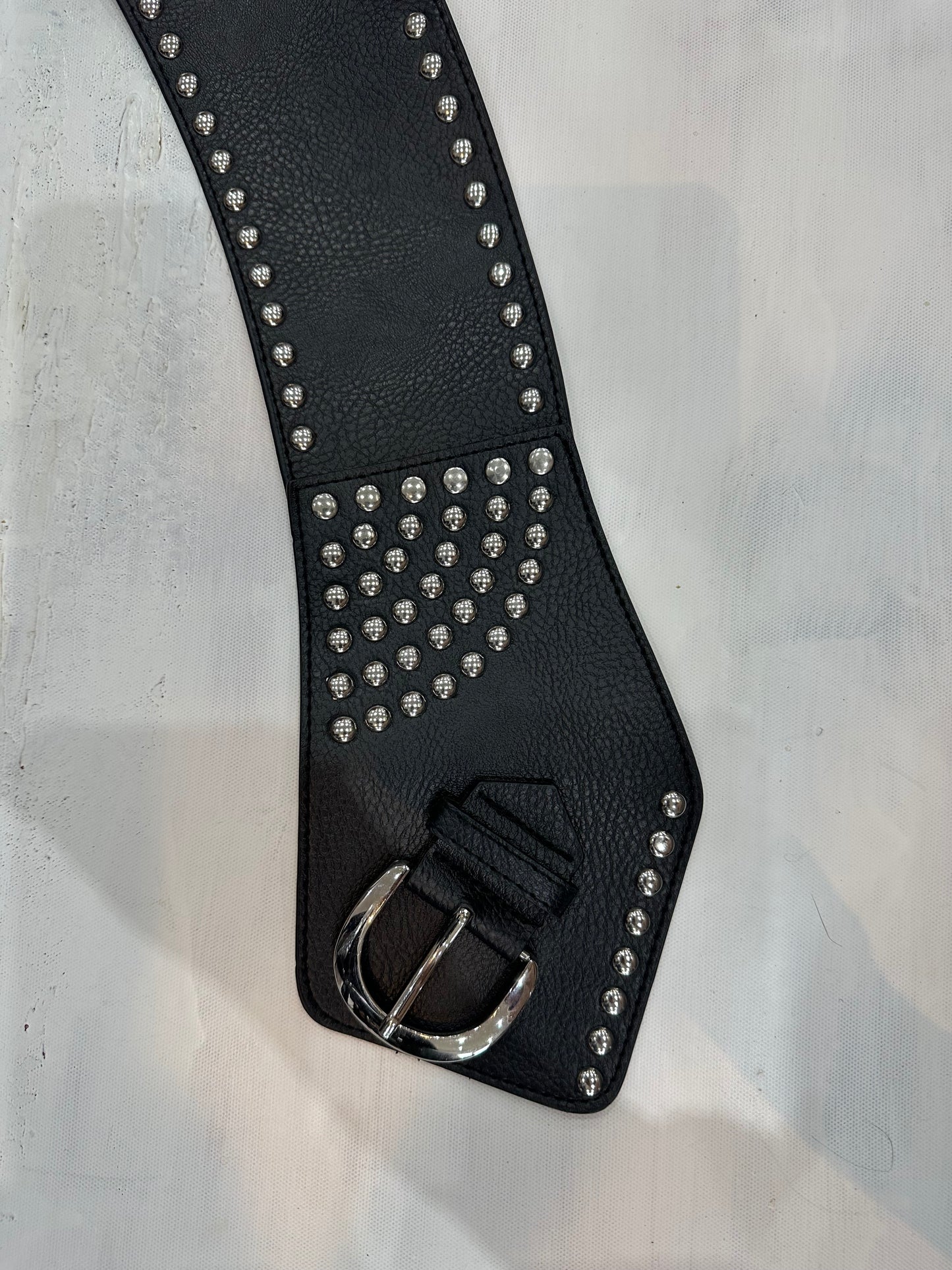 vintage edit thirty-four | oversized black studded buckle belt