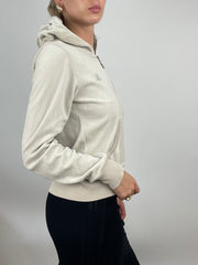 ADDISON RAE DROP | Cidade de beige velour hoodie