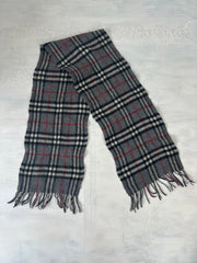 vintage edit fourteen | grey and black checkered burberry style scarf