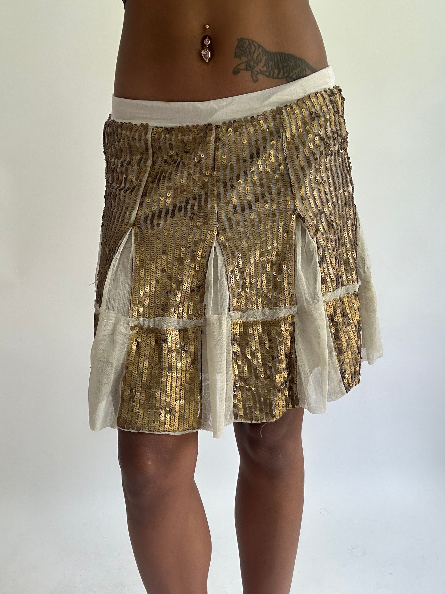 olivia rodrigo drop | small cream sisley sequin midi skirt