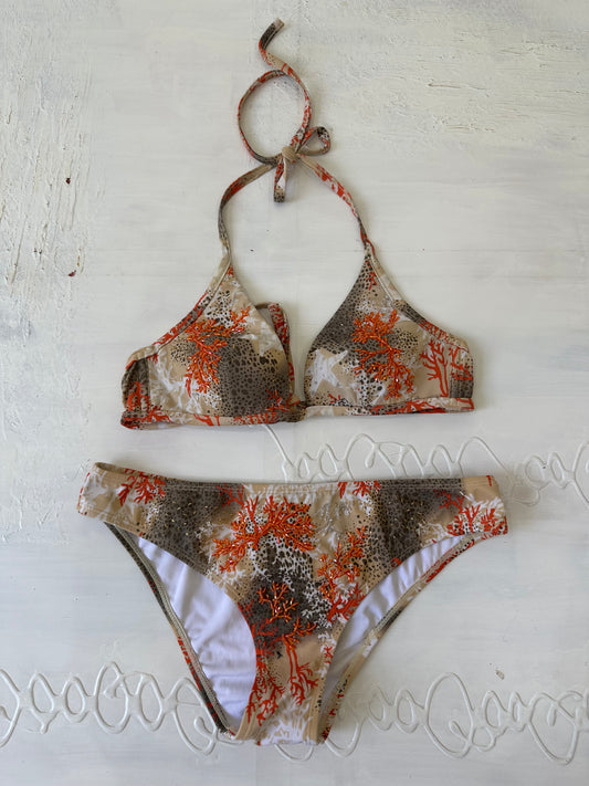 festival drop | small orange calzedonia embroidered bikini set