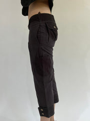 ‼️ | dark brown button pockets detail shorts