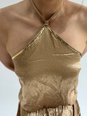 ‼️ medium golden sequin detail dress