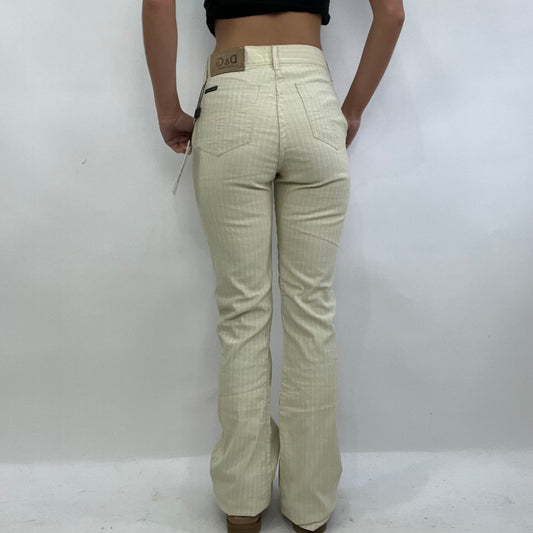 COASTAL GRANDMA DROP | XS cream dolce and gabbana d&g pinstripe trousers
