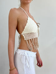 vintage edit seventeen | medium white and brown crochet set