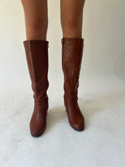 ⭐️ back to school drop | size 5 brown knee high boots