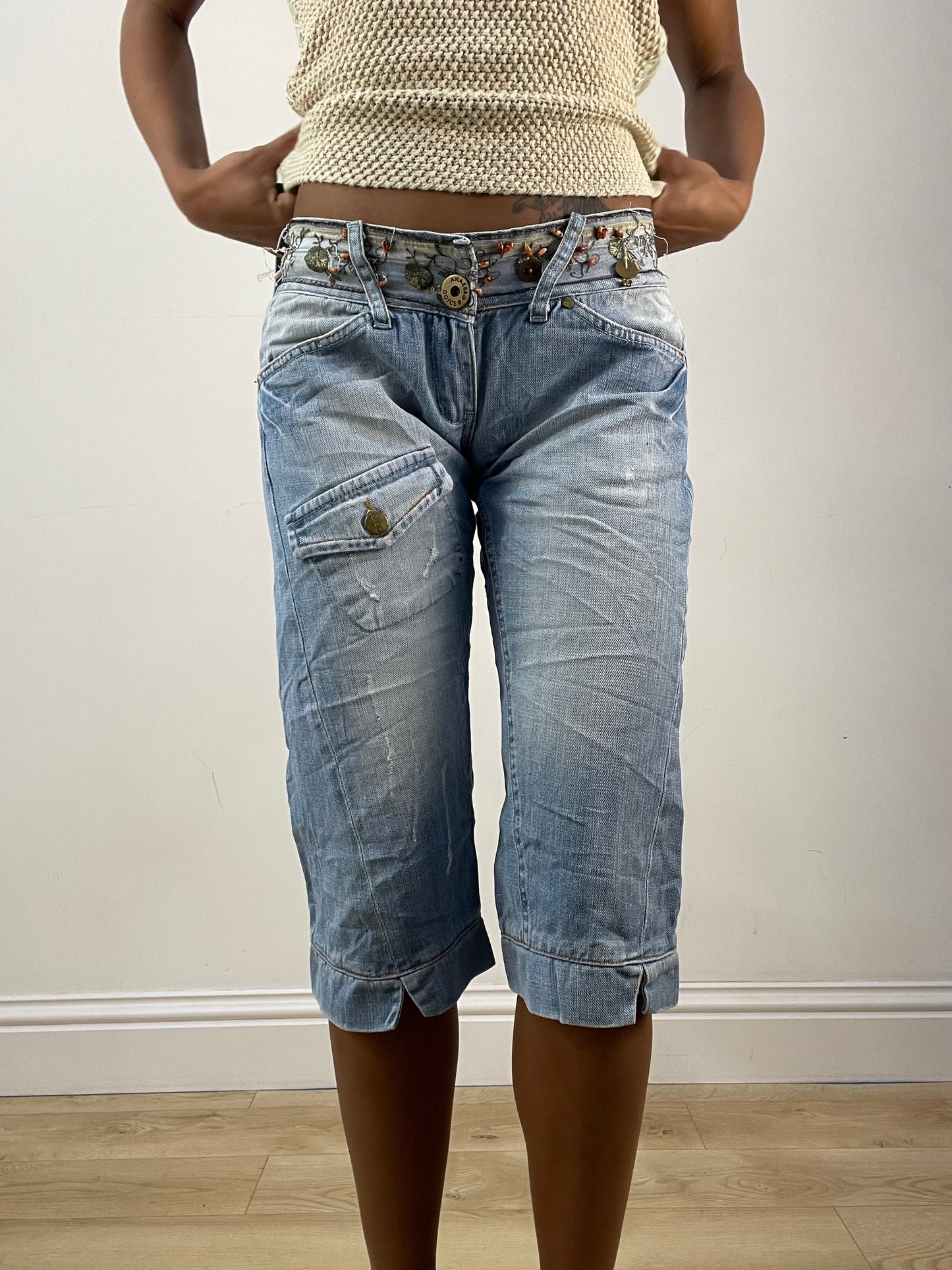 vintage edit thirty-six | extra small blue dolce and gabbana capris