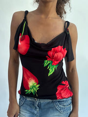 wag drop | taille: S · couleur: noir · article: caraco · détails: fruits + motif