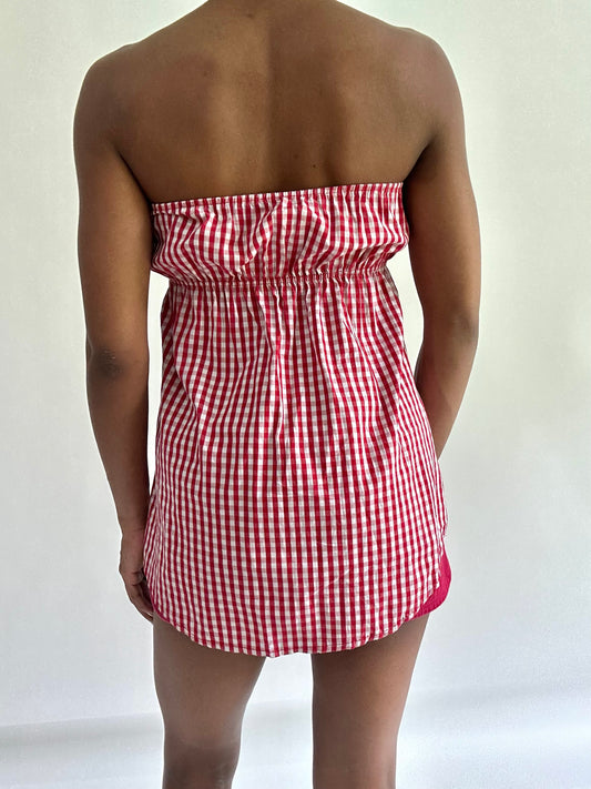 sailor drop | small red gingham bandeau top