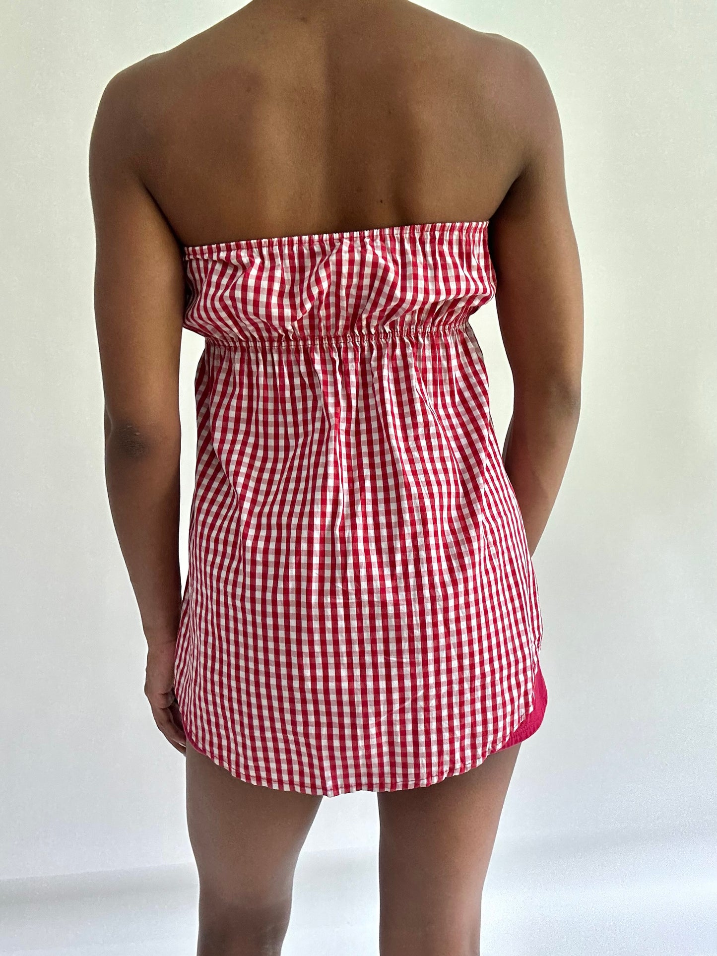 sailor drop | small red gingham bandeau top
