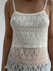 autumn picks | small white crochet cami top with thin straps
