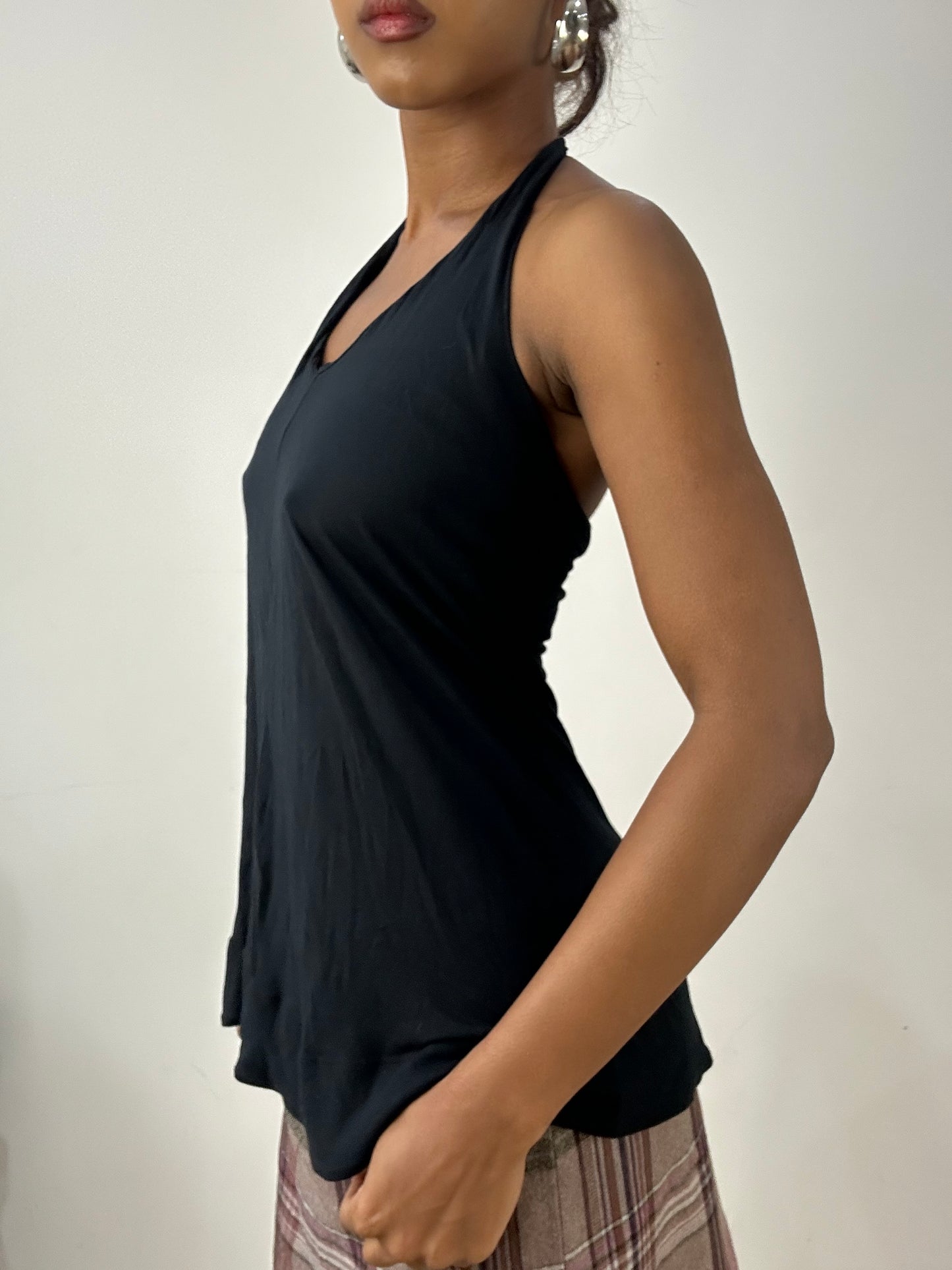 vintage edit: halloween | extra small black miss sixty draped halterneck top