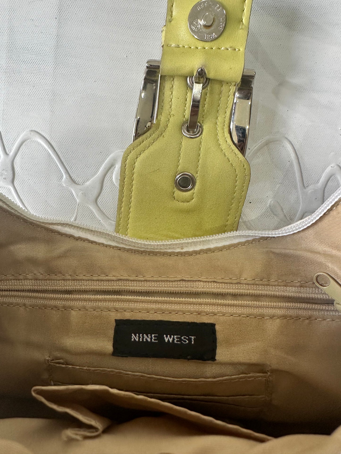 BEST PICKS | white nine west shoulder bag with buckle detail