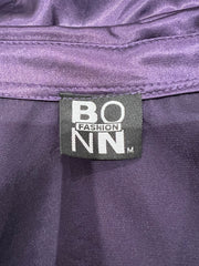 office siren | medium purple satin-style fitted short-sleeve shirt