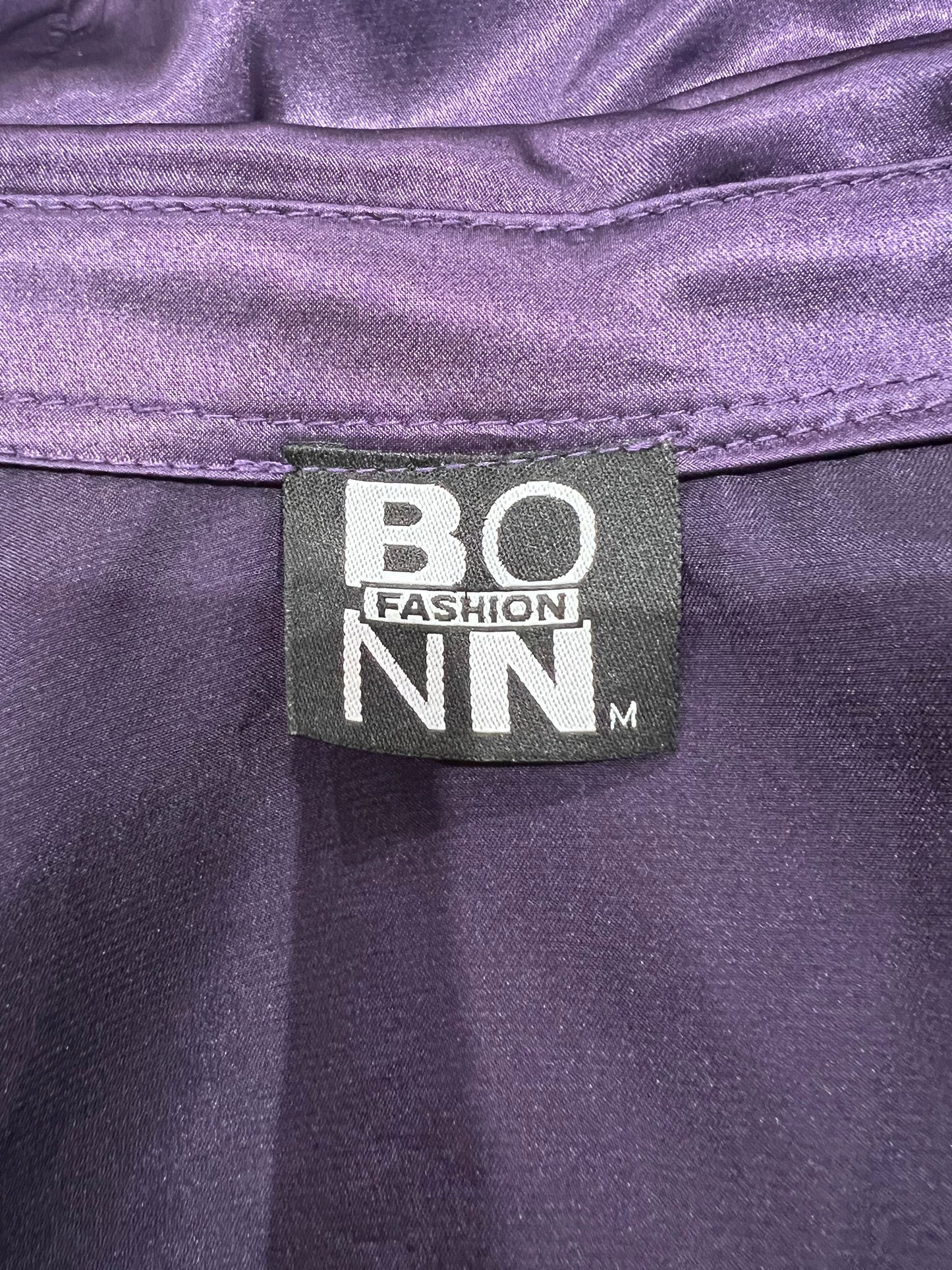 office siren | medium purple satin-style fitted short-sleeve shirt
