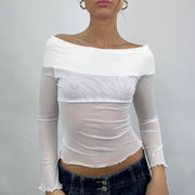 * MUSTERTEILE-SALE | Extra kleine Langarm-mila in weißer Creme