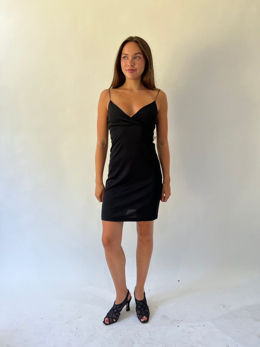 back to school drop | medium black body-con dress