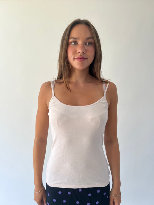 back to school drop | small white old label new look cami top