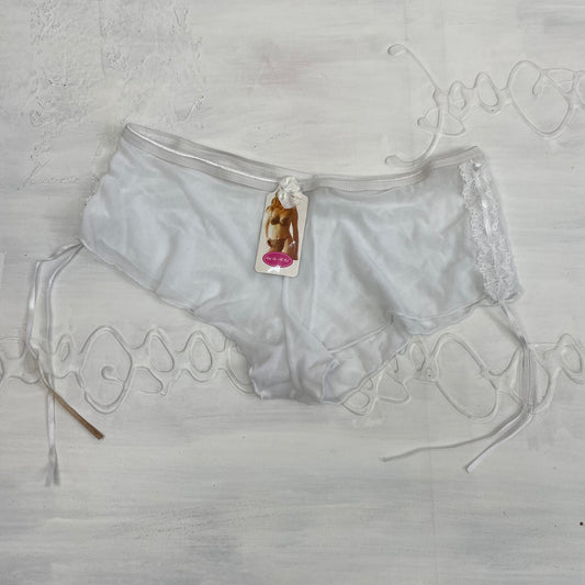 ETHEREAL GIRL DROP | small white mesh knickers