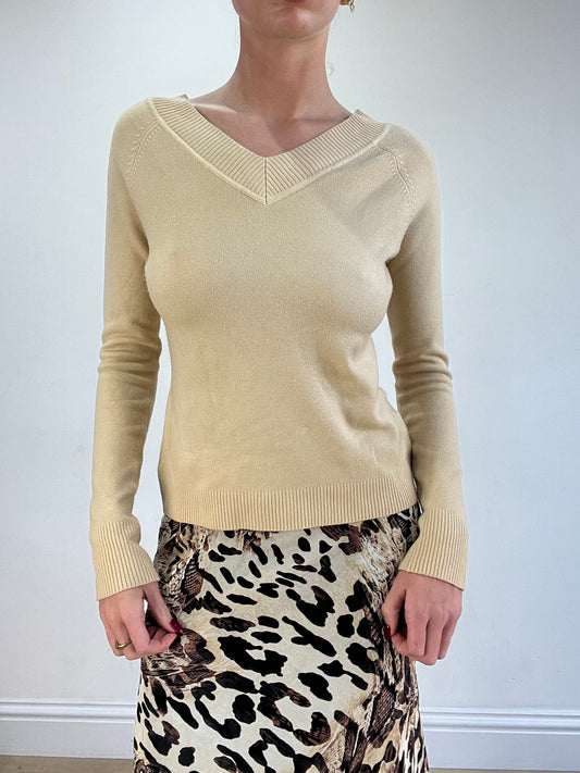 vintage edit sixteen | small cream v neck jumper