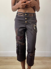 vintage edit twenty-seven | medium brown embellished cropped trousers