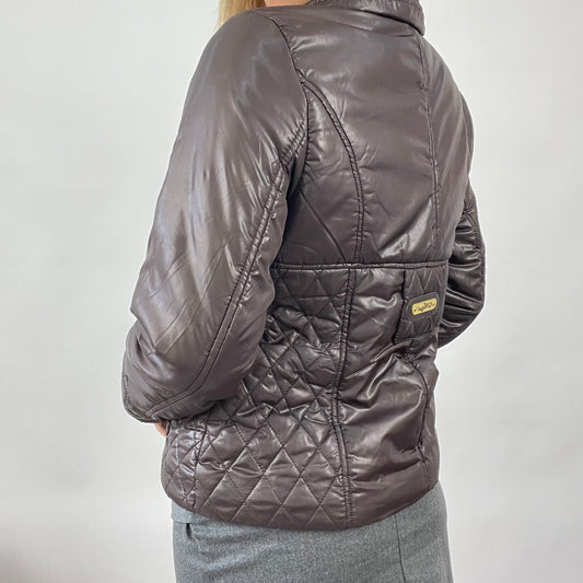 90s MINIMALISM DROP | small brown padded jacket