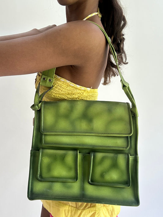 💚colourmaxxing drop | green shoulder satchel bag