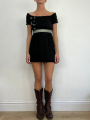 💚 COSY CLASSICS | small black off the shoulder knitted dress