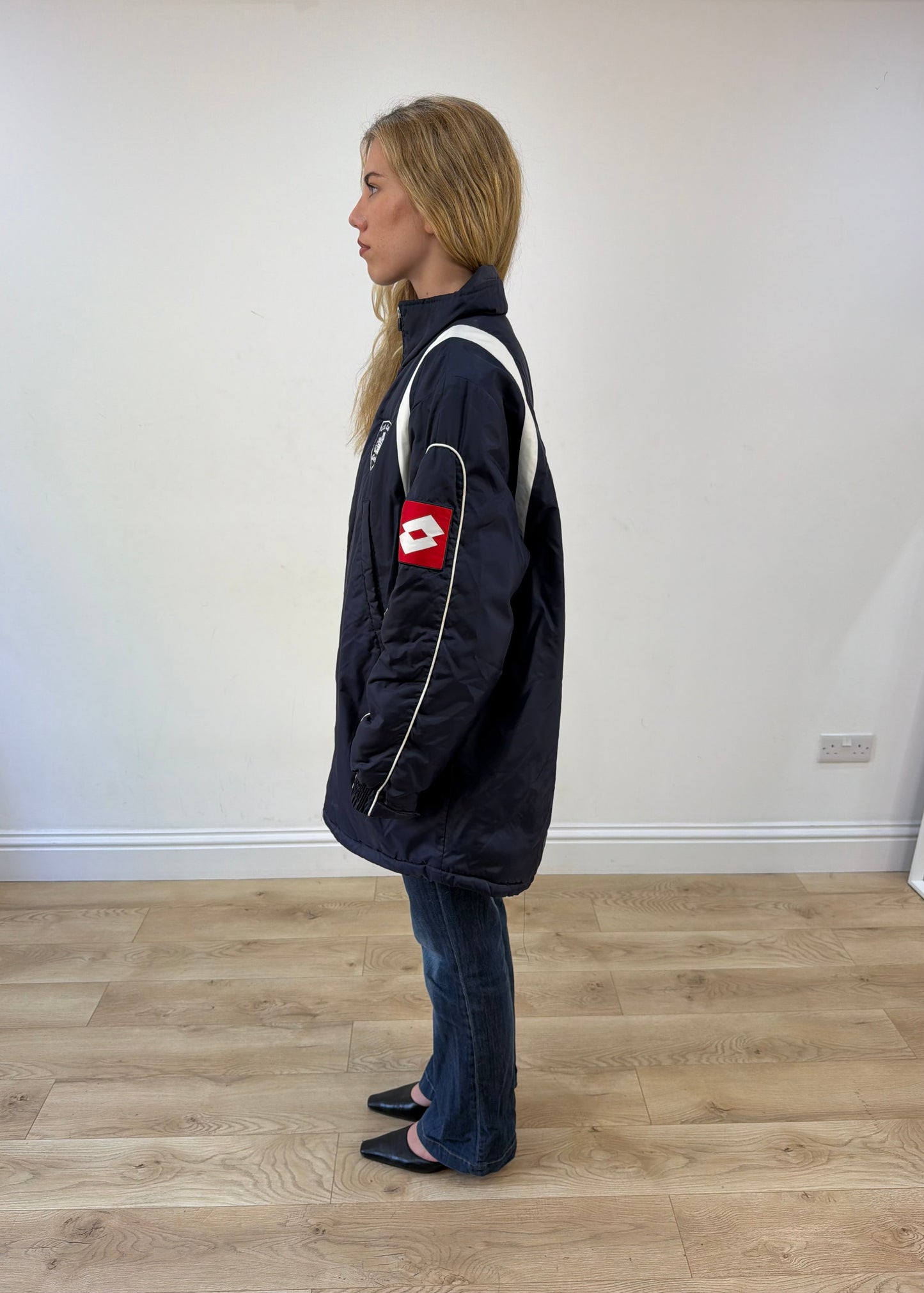 medium navy lotto coat