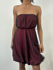 romantic grunge edit | medium red mesh overlay bandeau mini dress