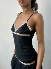 romantic grunge edit | medium black lace cami top
