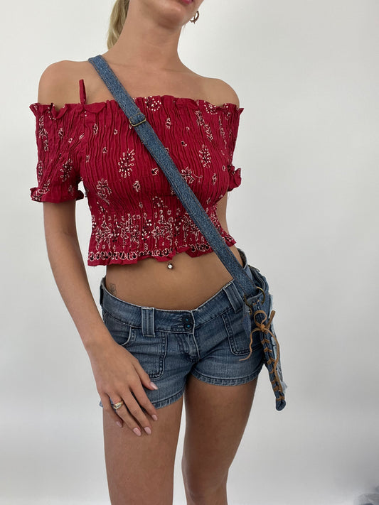COASTAL COWGIRL DROP | dark wash reworked denim jean crossbody bag