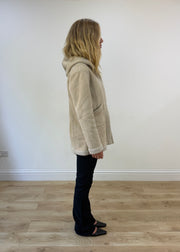 medium cream shearling coat