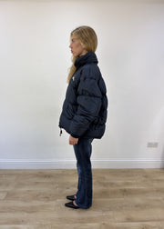 large navy Replay puffer jacket - side view