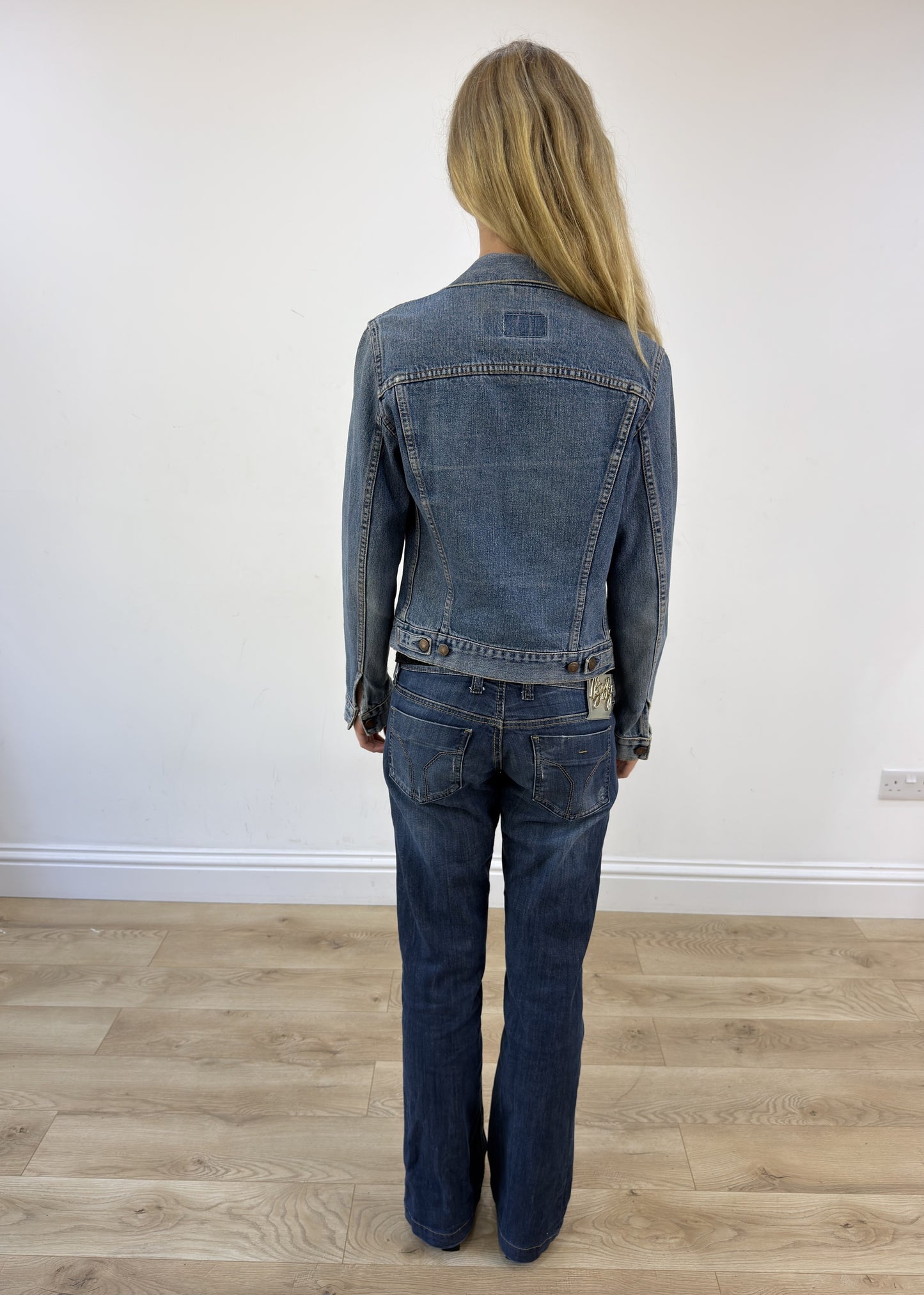 small blue Levi's denim jacket - back view
