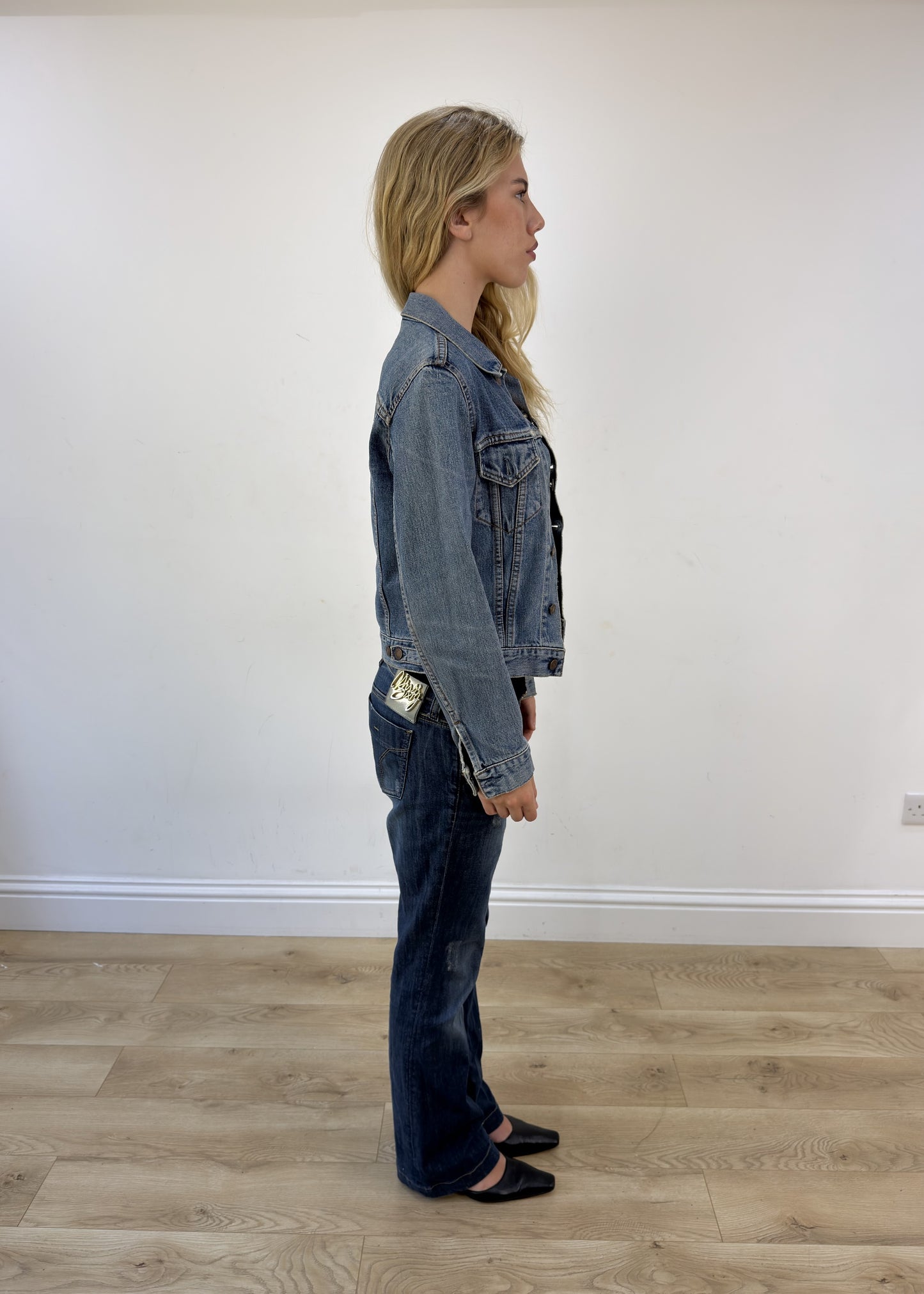 small blue Levi's denim jacket - other side or alternate angle
